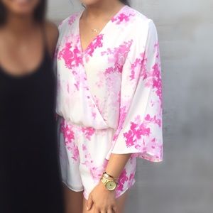 MAHINA PINK AND WHITE FLORAL ROMPER